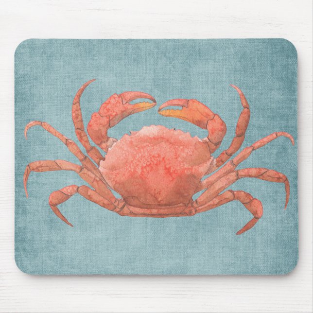 Watercolor Crab Mouse Pad (Front)