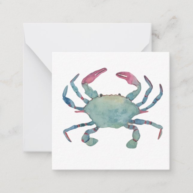 Watercolor crab notecard (Front)