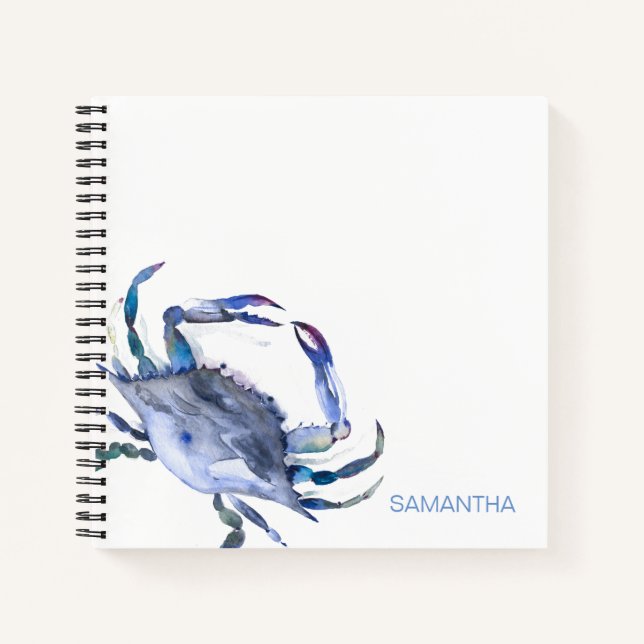 Watercolor Crab Personalised Journalling Notebook (Front)