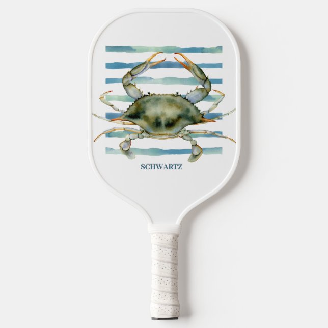 Watercolor Crab,  Pickleball Paddle (Front)