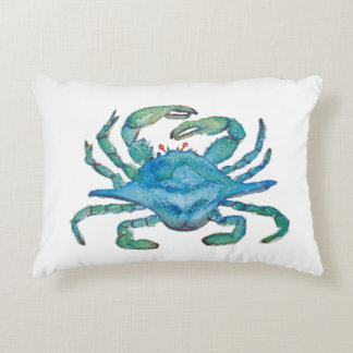 Watercolor crab pillow