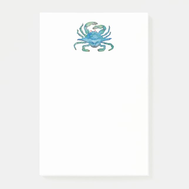 Watercolor Crab Post-it Notes (Front)