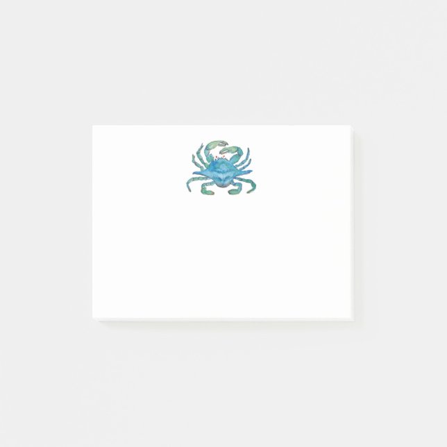 Watercolor crab post-it notes (Front)