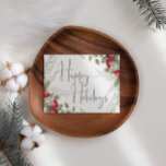 Watercolor Cranberry Business Christmas Card<br><div class="desc">Cranberry Holiday Card.  Add your own message to the back.</div>