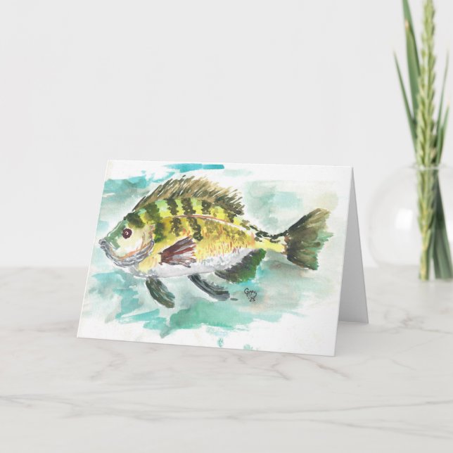 Watercolor Crappie Card (Front)