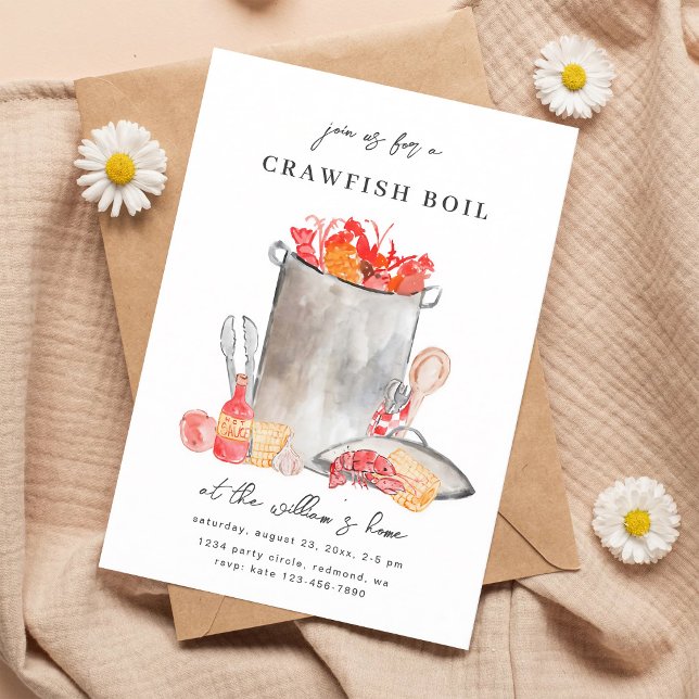 Watercolor Crawfish Boil Celebration Invite (Creator Uploaded)