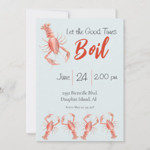 Watercolor Crawfish Boil Invitation