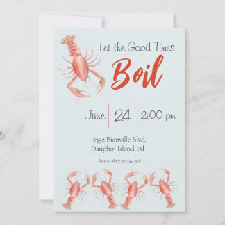 Watercolor Crawfish Boil Invitation