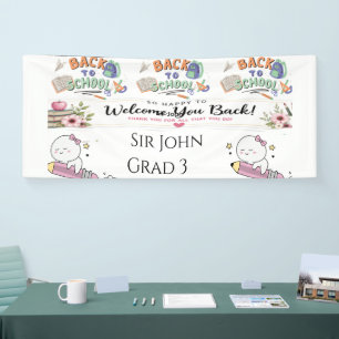 Watercolor Crayon Teacher Welcome Banner Persona