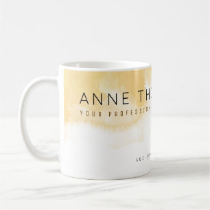 watercolor cream & white professional coffee mug