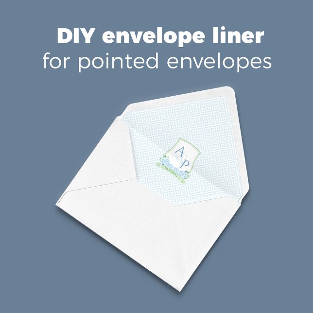 Watercolor Crest Budget Wedding A7 Envelope Liner Notepad (Creator Uploaded)