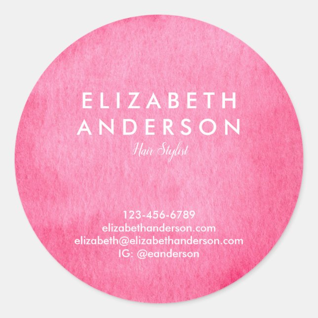 Watercolor crimson Classic Round Sticker (Front)