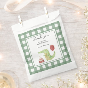 Watercolor Crocodile 1st birthday Thank you Favour Bag