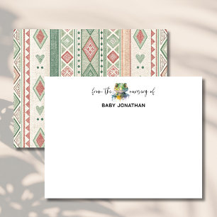 Watercolor Crocodile Chic Nursery Note Card