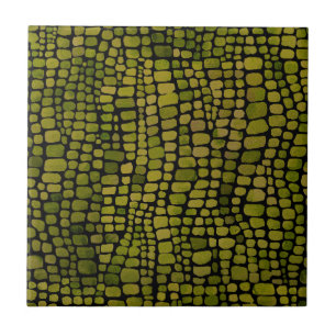 Watercolor Crocodile Print Ceramic Tile