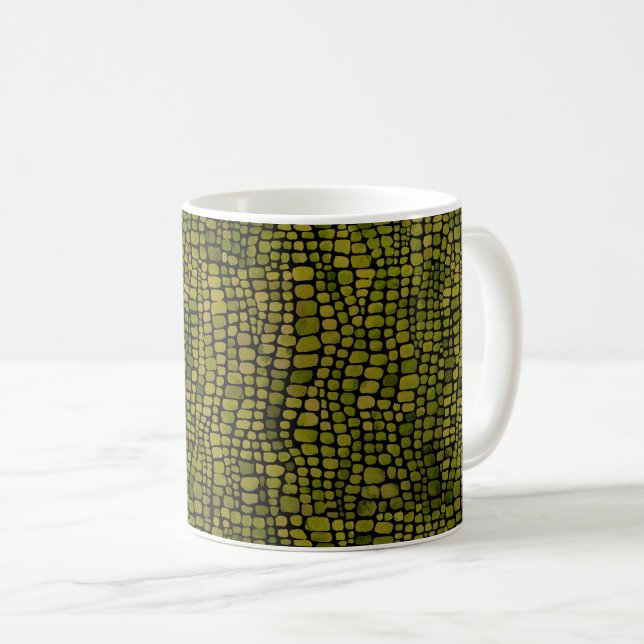 Watercolor Crocodile Print Coffee Mug (Front Right)