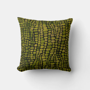 Watercolor Crocodile Print Cushion