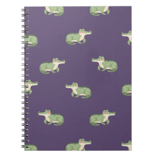 Watercolor Crocodiles on Purple Notebook