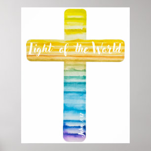 Watercolor Cross / Christian Art / Peaceful Poster