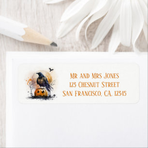Watercolor Crow Halloween - Customized Return Address Label