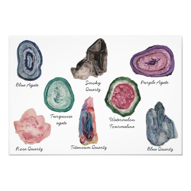 Watercolor Crystal Chart Print (Front)