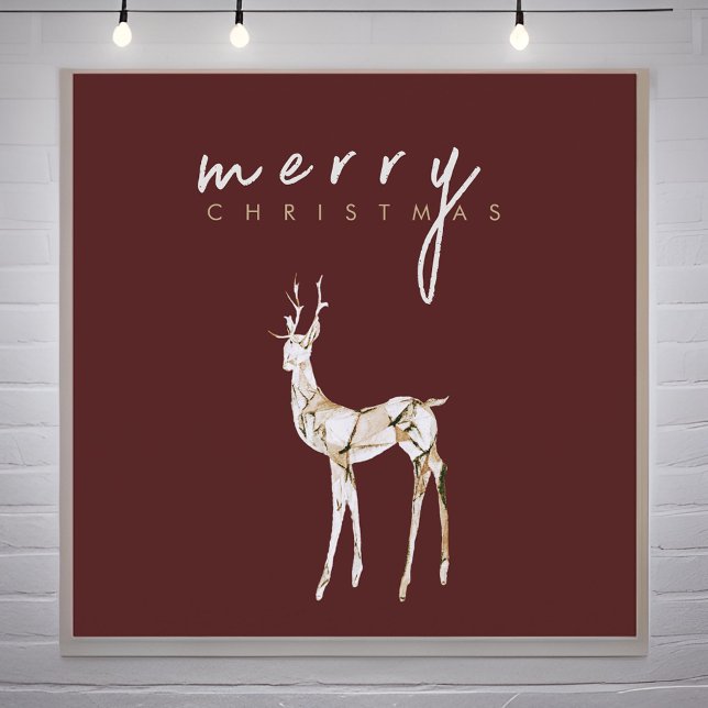 Watercolor Crystal Reindeer Merry Christmas  Holiday Card (Creator Uploaded)