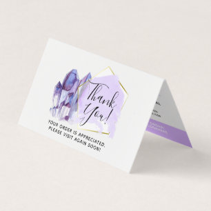 Watercolor Crystals & Gold Boho Thank You Card