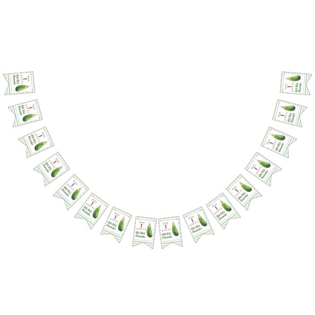 Watercolor Cucumber Big Dill Birthday Party Bunting (All)