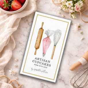 Watercolor Cupcake Bakery Business Card