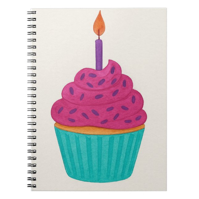 Watercolor Cupcake Notebook (Front)