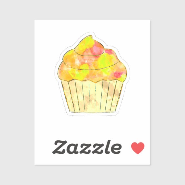 Watercolor Cupcake Painting (Sheet)
