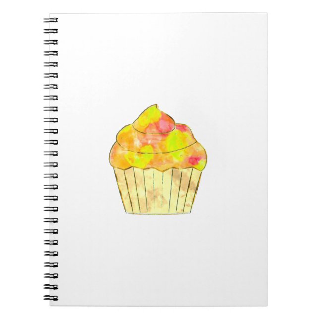 Watercolor Cupcake Painting Notebook (Front)