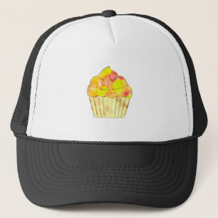 Watercolor Cupcake Painting Trucker Hat