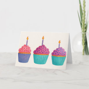 Watercolor Cupcakes Card