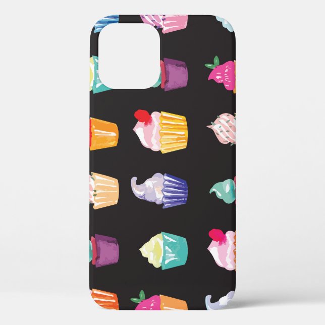 Watercolor Cupcakes: Charming Seamless Background Case-Mate iPhone Case (Back)