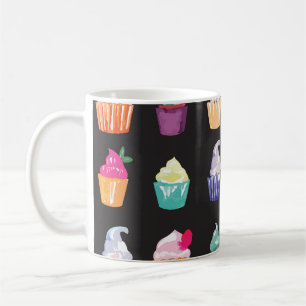 Watercolor Cupcakes: Charming Seamless Background Coffee Mug