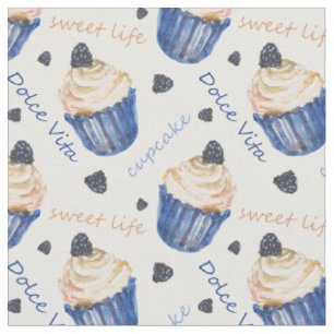 Watercolor cupcakes fabric