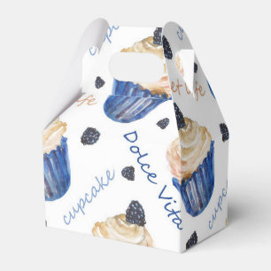 Watercolor cupcakes favour box