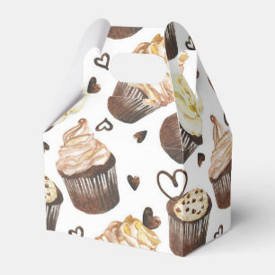 Watercolor cupcakes favour box