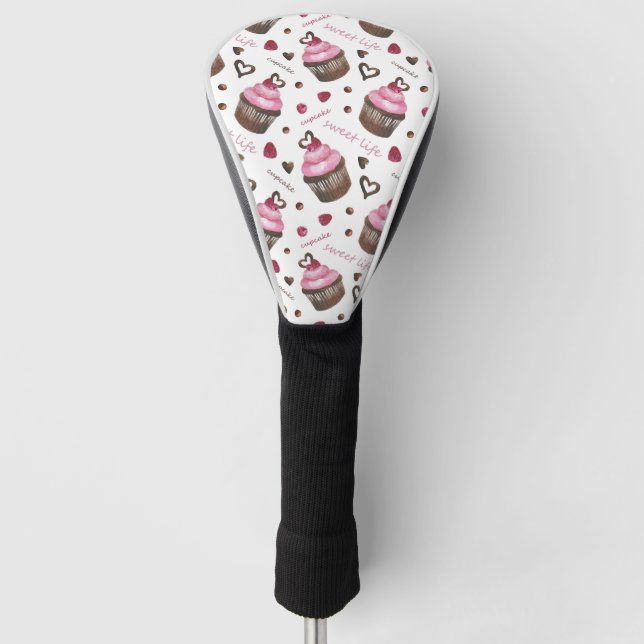 Watercolor cupcakes golf head cover (Front)