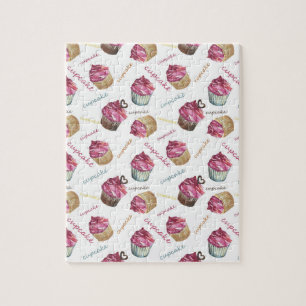 Watercolor cupcakes jigsaw puzzle