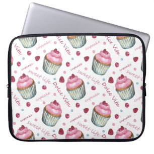 Watercolor cupcakes laptop sleeve