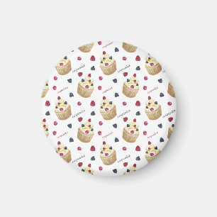 Watercolor cupcakes magnet