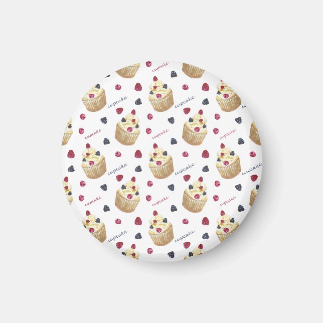 Watercolor cupcakes magnet (Front)