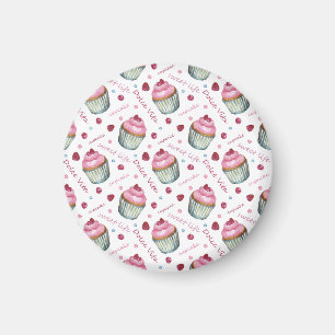 Watercolor cupcakes magnet