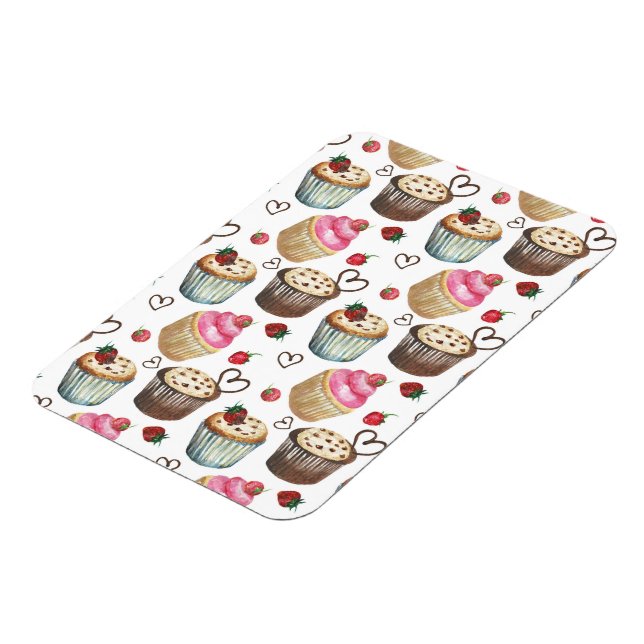 Watercolor cupcakes magnet (Left Side)