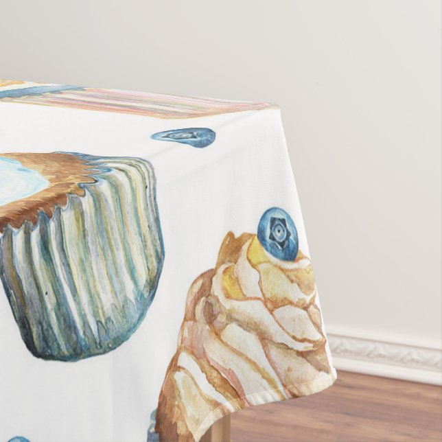 Watercolor cupcakes tablecloth (In Situ)
