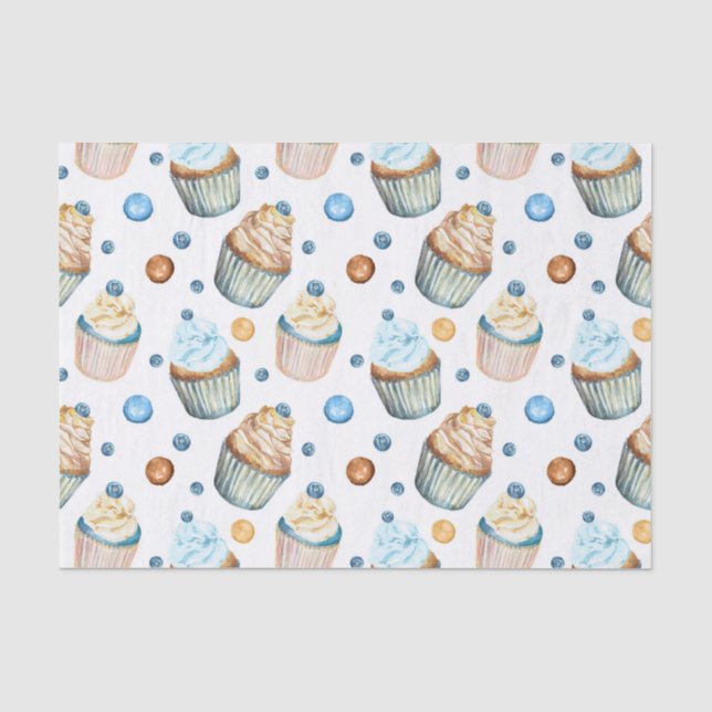Watercolor cupcakes tissue paper (Front)