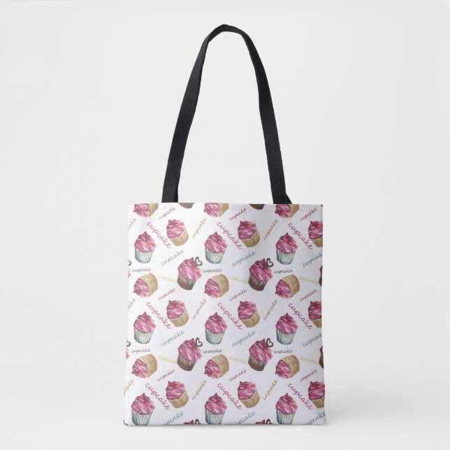 Watercolor cupcakes tote bag (Front)