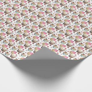 Watercolor cupcakes wrapping paper